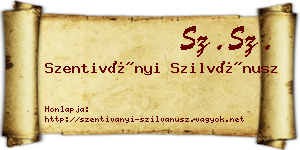 Szentiványi Szilvánusz névjegykártya